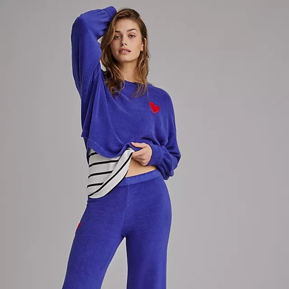 Sundry Purple Fleece Top
